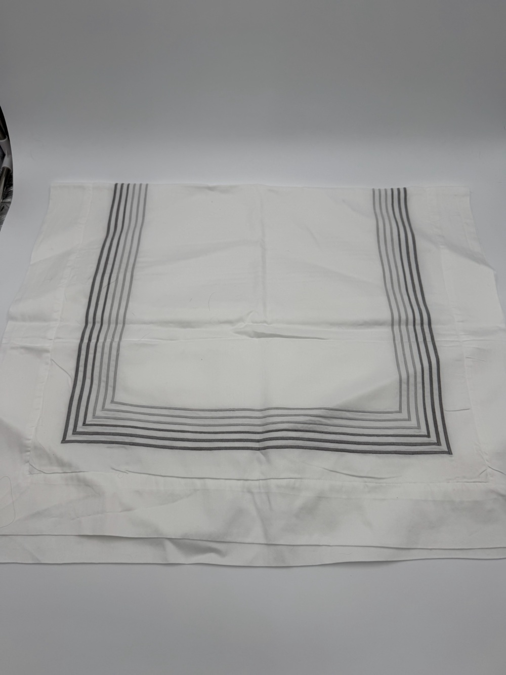DEA made in Italy king size pillow Sham, white with gray embroidered